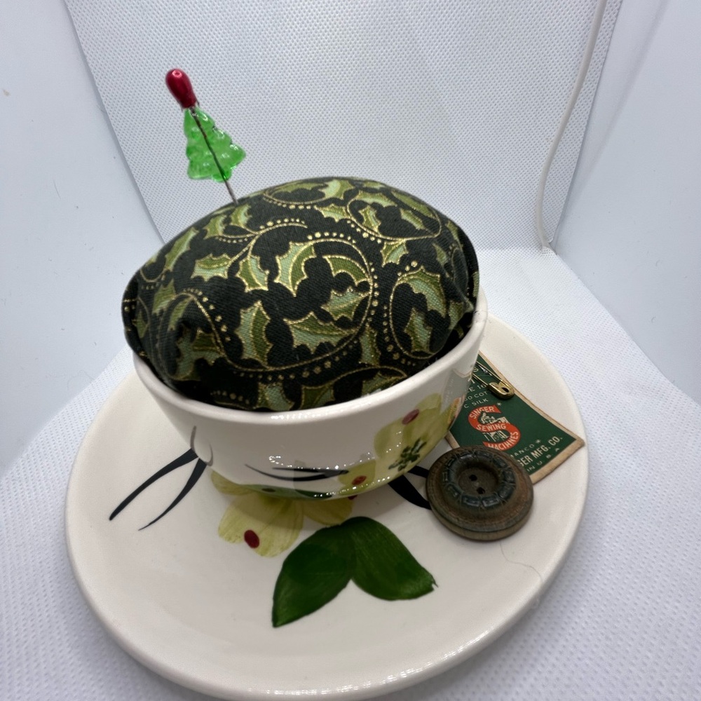Green and Black Decorative Christmas themed Pin Cushion Set